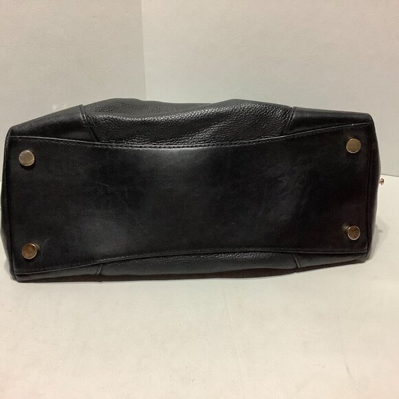 Michael Kors Pebbled Leather Crosby Padlock Shoulder Bag Purse Black 15" x 10" - Picture 6 of 9